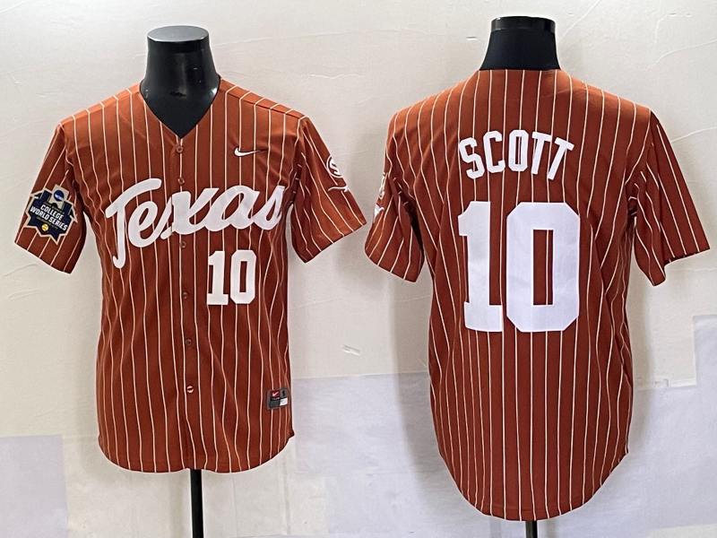 Men Texas Longhorns #10 Scott brown Nike joint Name NCAA 2025 Jersey style 19->ncaa teams->NCAA Jersey